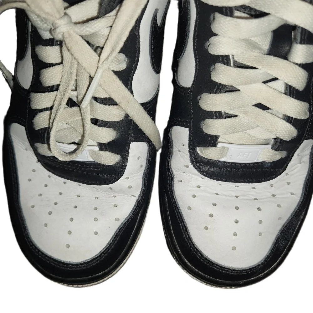 Nike Mens Air Force 1 ID Black White Sneakers Size 7